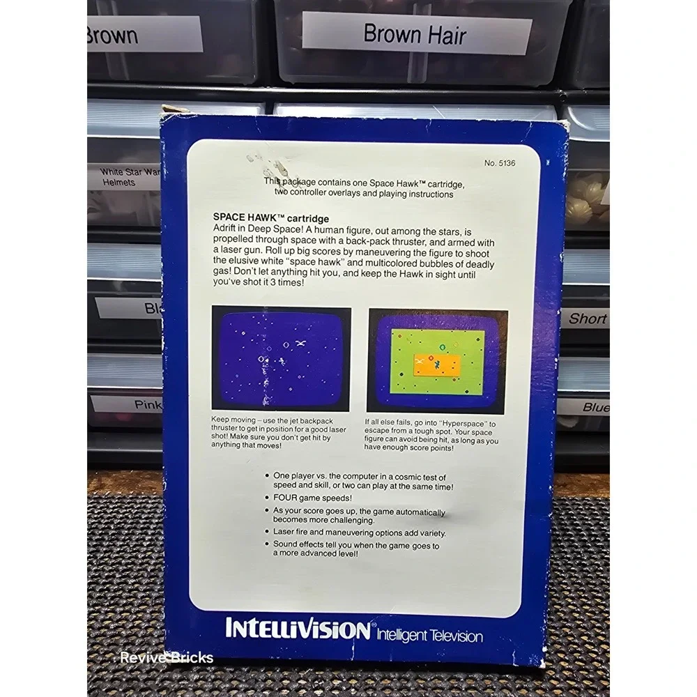 Space Hawk Intellivision (Mattel Electronics,‎ 1981) Game & Box Tested Working